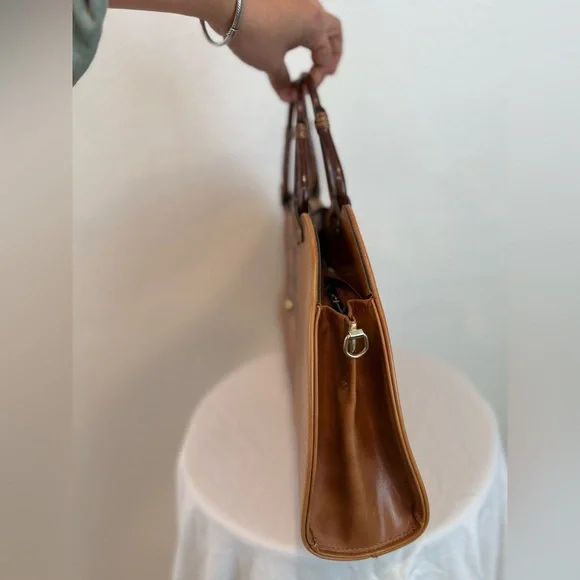 Brown and Multicolor Leather Handbag - Picture 4 of 10